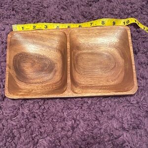 Wooden Dual Compartment Tray
